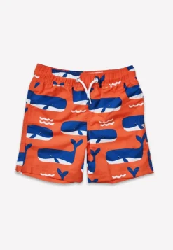 Whale Waves Print Kids' Swim Shorts