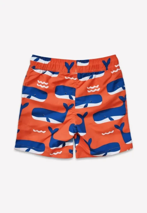 Whale Waves Print Kids' Swim Shorts