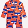 Whale Waves Print Long-Sleeved Baby Swimsuit