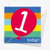 Age 1 Multi Balloon Birthday Card