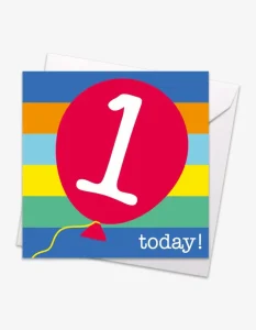 Age 1 Multi Balloon Birthday Card