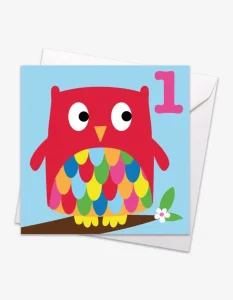Age 1 Owl Birthday Card