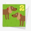 Age 2 Sausage Dog Birthday Card