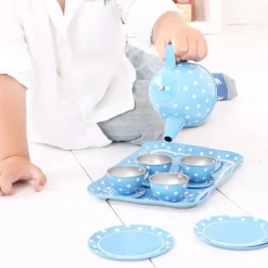 Blue Polka Dot Tea Set