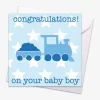 Blue Train Baby Card