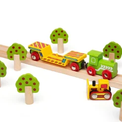 Bulldozer Low Loader - Wooden Train Toy
