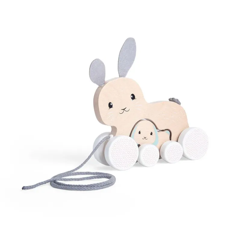 Fsc Pull Along Bunny & Baby
