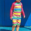 Happy Stripe Print Kids' Swim Shorts