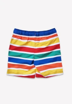 Happy Stripe Print Kids' Swim Shorts