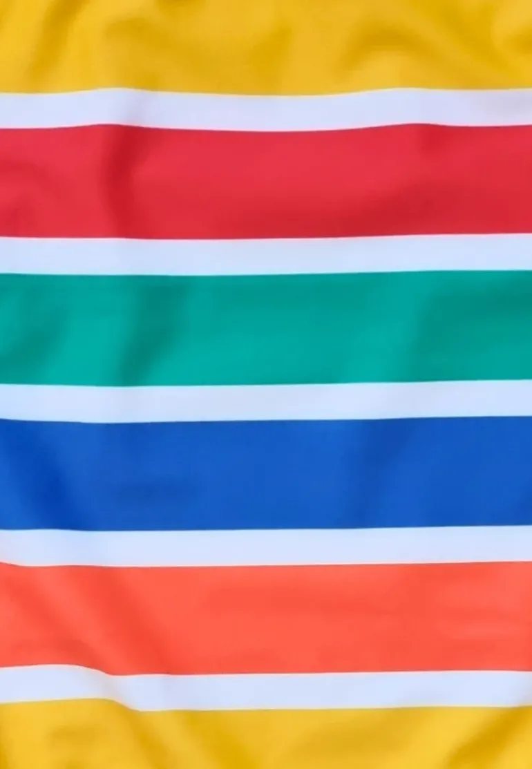 Happy Stripe Print Kids' Swimsuit