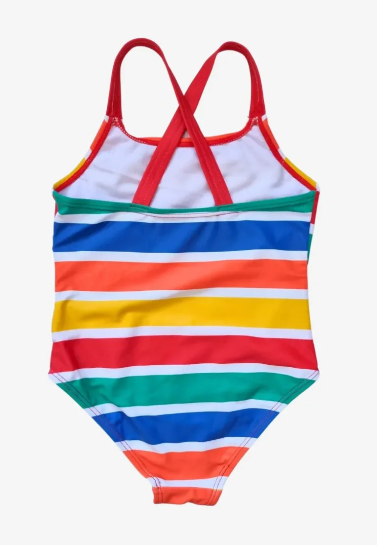 Happy Stripe Print Kids' Swimsuit
