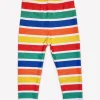 Happy Stripe Print Kids' Swim Leggings