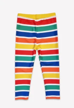Happy Stripe Print Kids' Swim Leggings