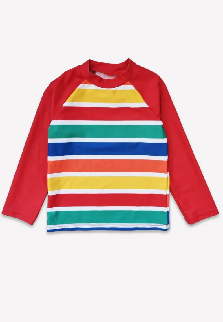 Happy Stripe Print Kids' Swim Rash Vest