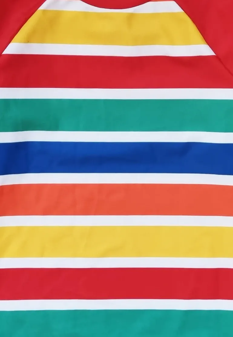 Happy Stripe Print Kids' Swim Rash Vest