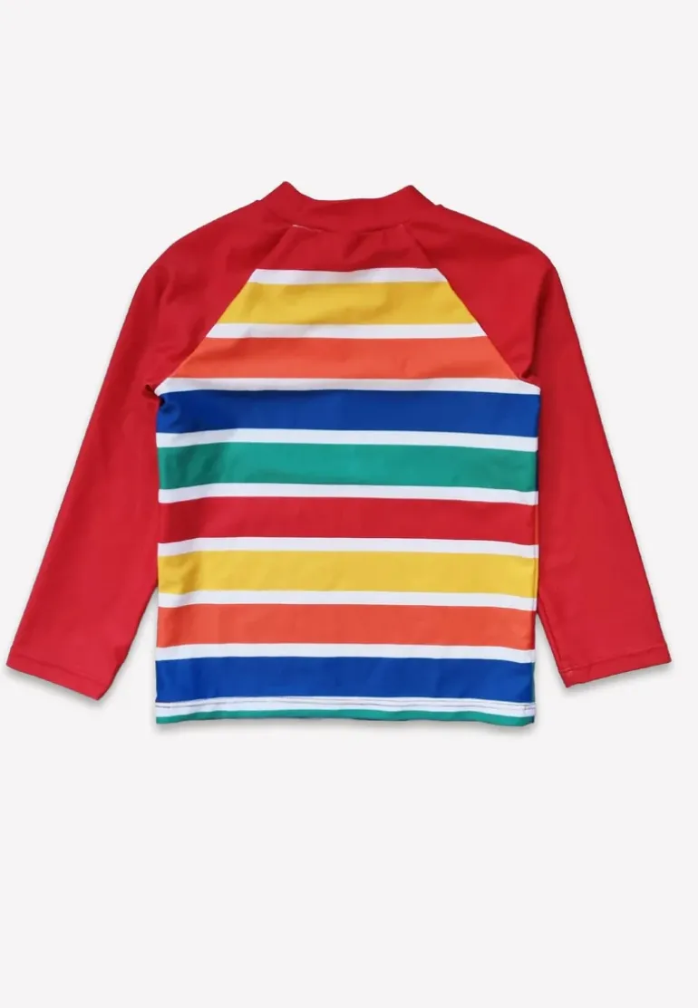 Happy Stripe Print Kids' Swim Rash Vest