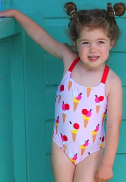 Ice Cream Cones Print Kids' Swimsuit