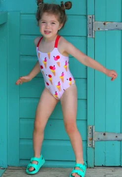 Ice Cream Cones Print Kids' Swimsuit