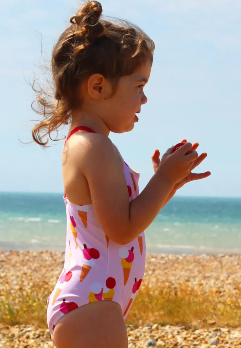 Ice Cream Cones Print Kids' Swimsuit