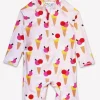Ice Cream Cones Print Long-Sleeved Baby Swimsuit