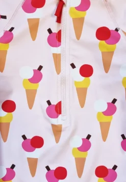 Ice Cream Cones Print Long-Sleeved Baby Swimsuit
