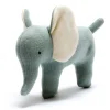 Knitted Organic Cotton Small Teal Elephant Baby Scandi Toy