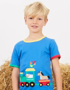 Organic Animal Train Applique T-Shirt