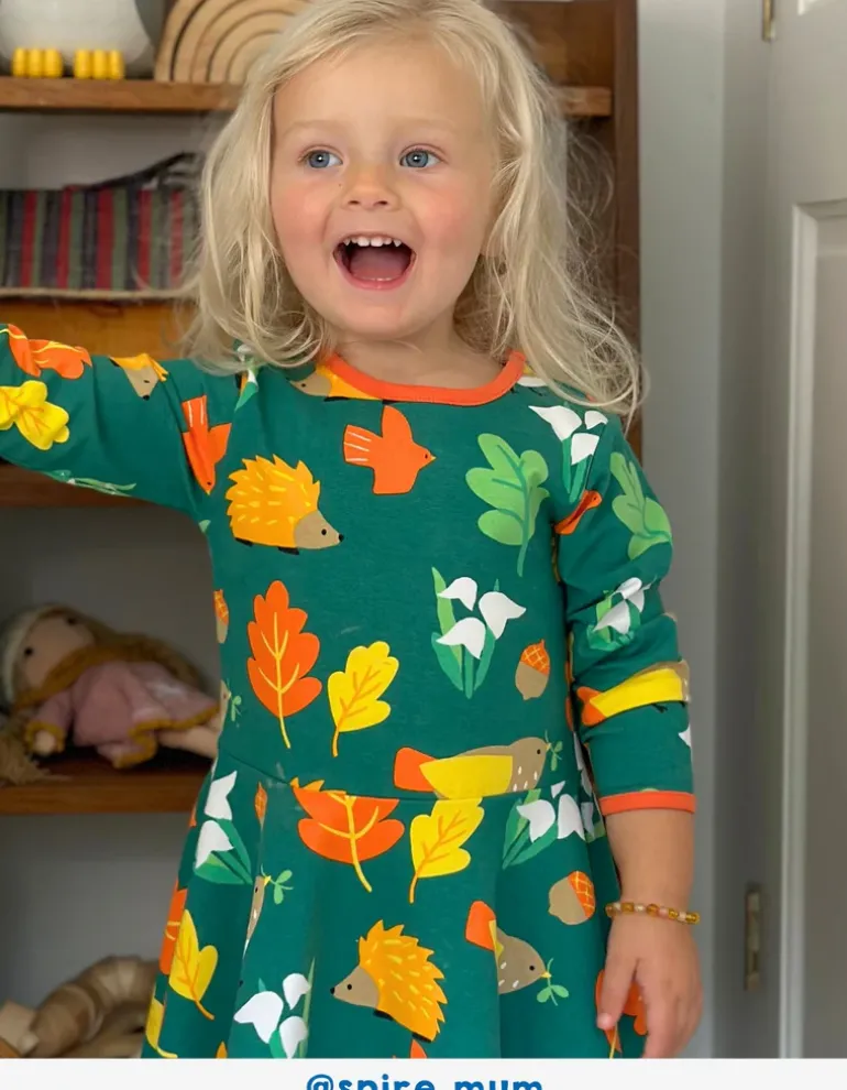 Organic Autumn Print Skater Dress