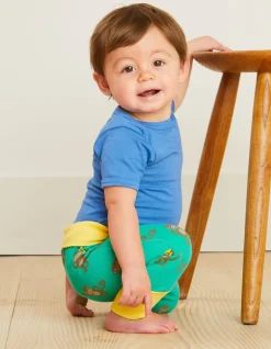 Organic Blue Basic Short-Sleeved Baby Bodysuit