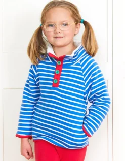 Organic Blue Breton Cosy Fleece Sweatshirt