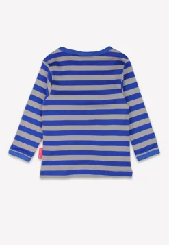 Organic Blue Fire Engine Applique Long-Sleeved T-Shirt