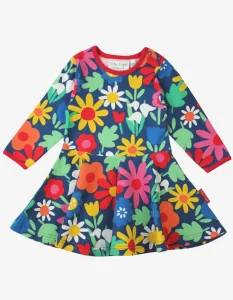 Organic Bold Floral Print Skater Dress