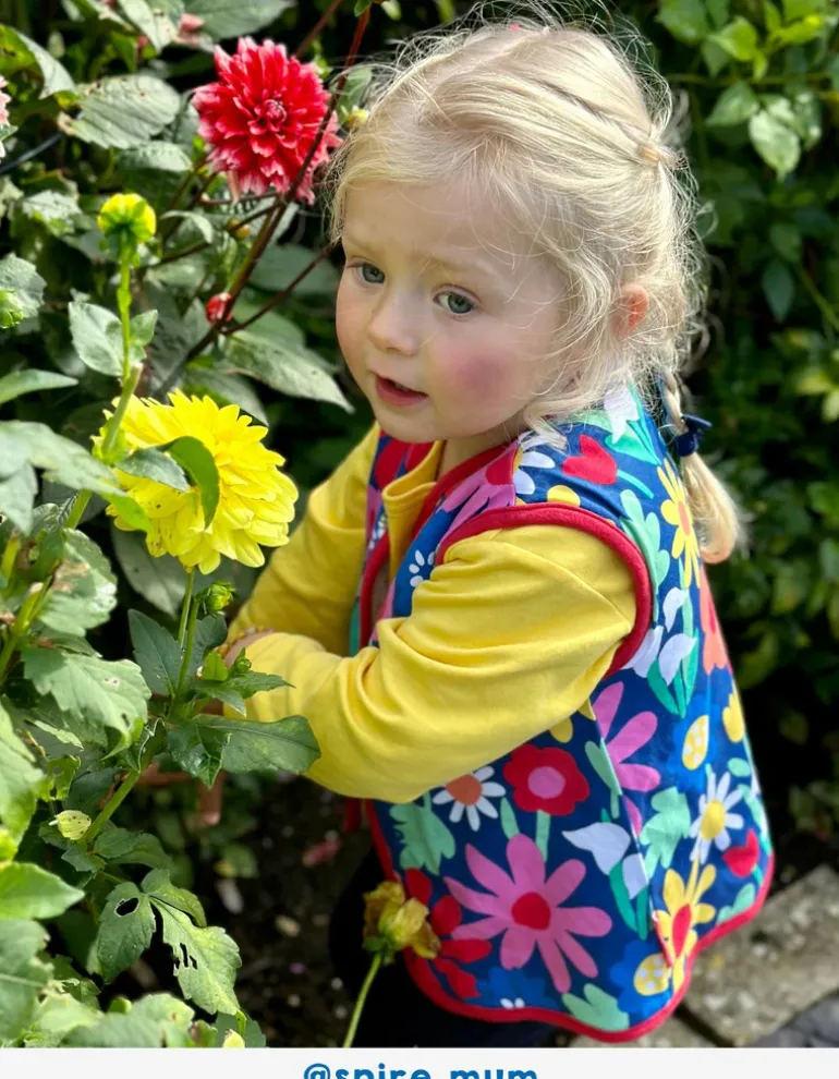 Organic Bold Floral Reversible Gilet