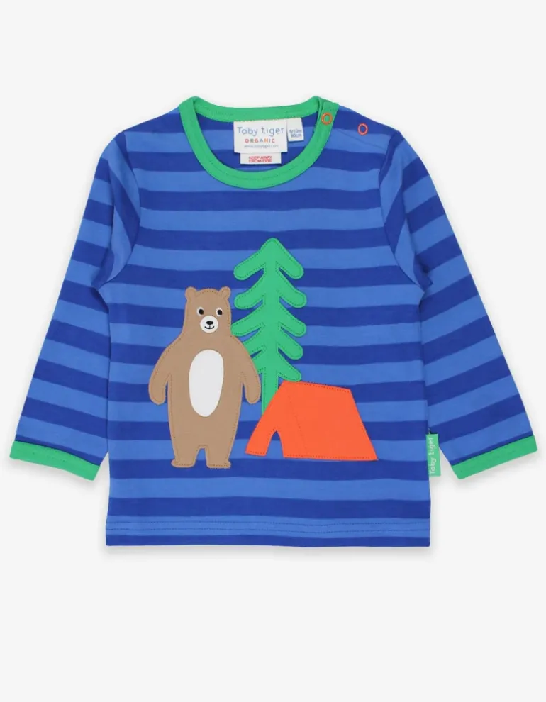 Organic Camping Bear Applique T-Shirt