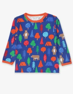 Organic Camping Bear Print T-Shirt
