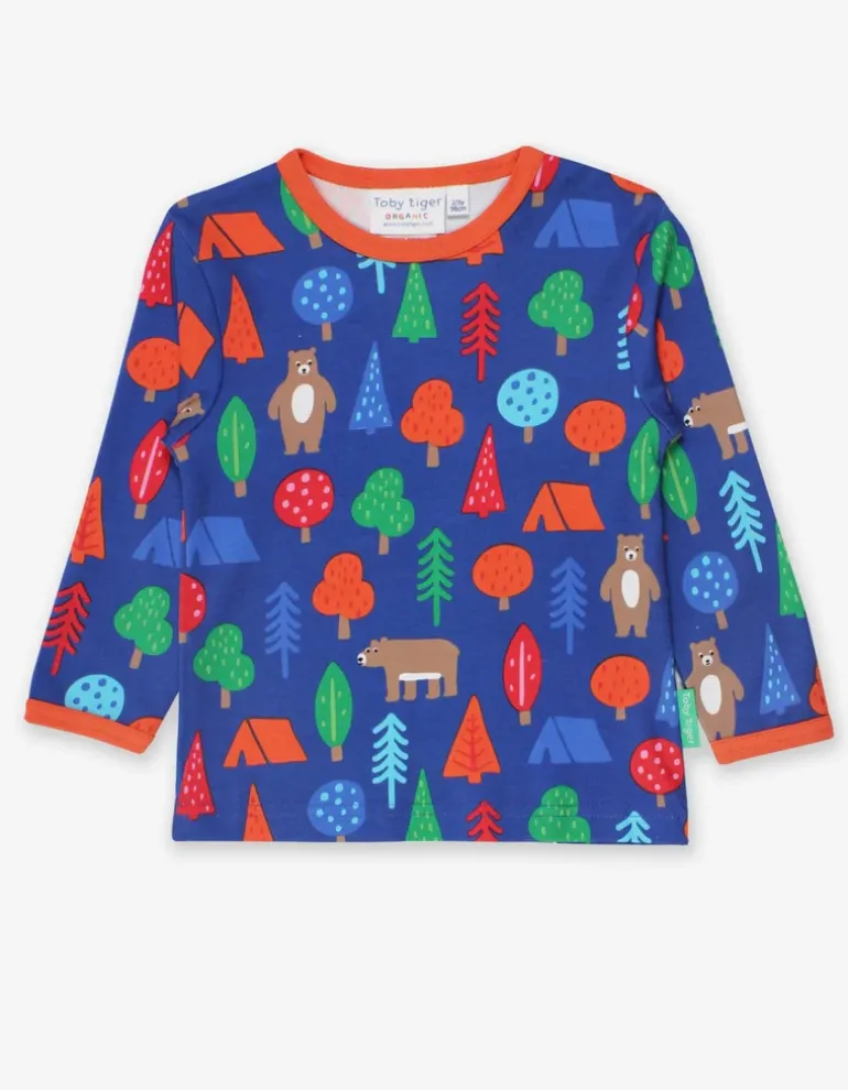 Organic Camping Bear Print T-Shirt