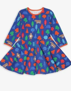 Organic Camping Bear Print Skater Dress