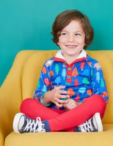 Organic Camping Bear Print Cosy Fleece Sweatshirt