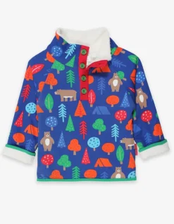 Organic Camping Bear Print Cosy Fleece Sweatshirt