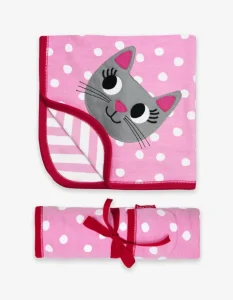 Organic Cat Applique Blanket