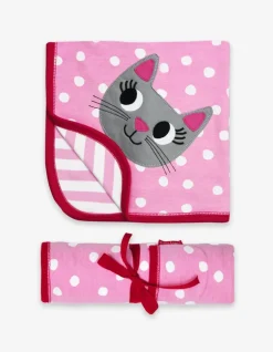 Organic Cat Applique Blanket