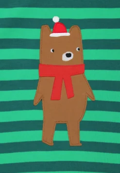 Organic Christmas Bear Applique Sleepsuit