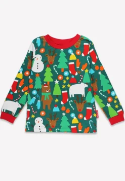 Organic Christmas Bear Print Pyjamas