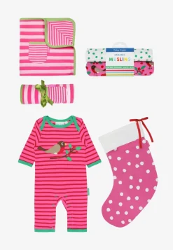 Organic Christmas Stocking Baby Bundle - Pink