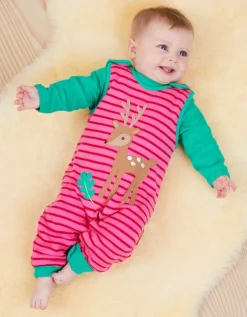 Organic Fawn Applique Slungarees