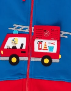Organic Fire Engine Applique Hoodie