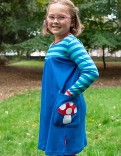 Organic Floral Mushroom Applique Dress