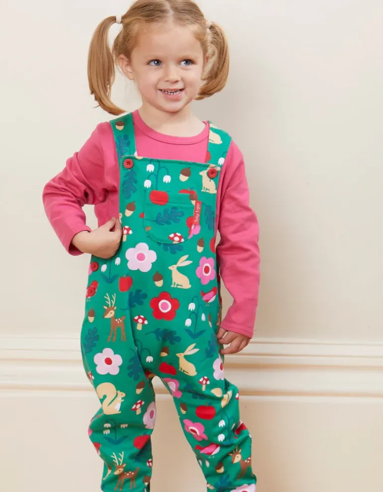 Organic Forest Adventure Print Dungarees