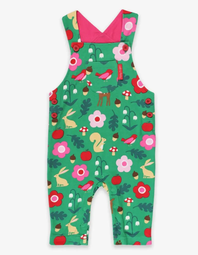 Organic Forest Adventure Print Dungarees