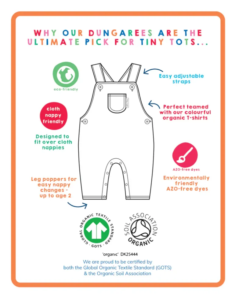 Organic Forest Adventure Print Dungarees